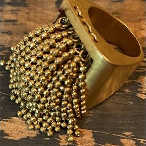 Funky chunky tassel brass ring size 3.5-4 US